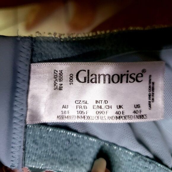 Glamorise Women's Bra 40F Blue MagicLift Original Wirefree Support Full Figure - Picture 7 of 7